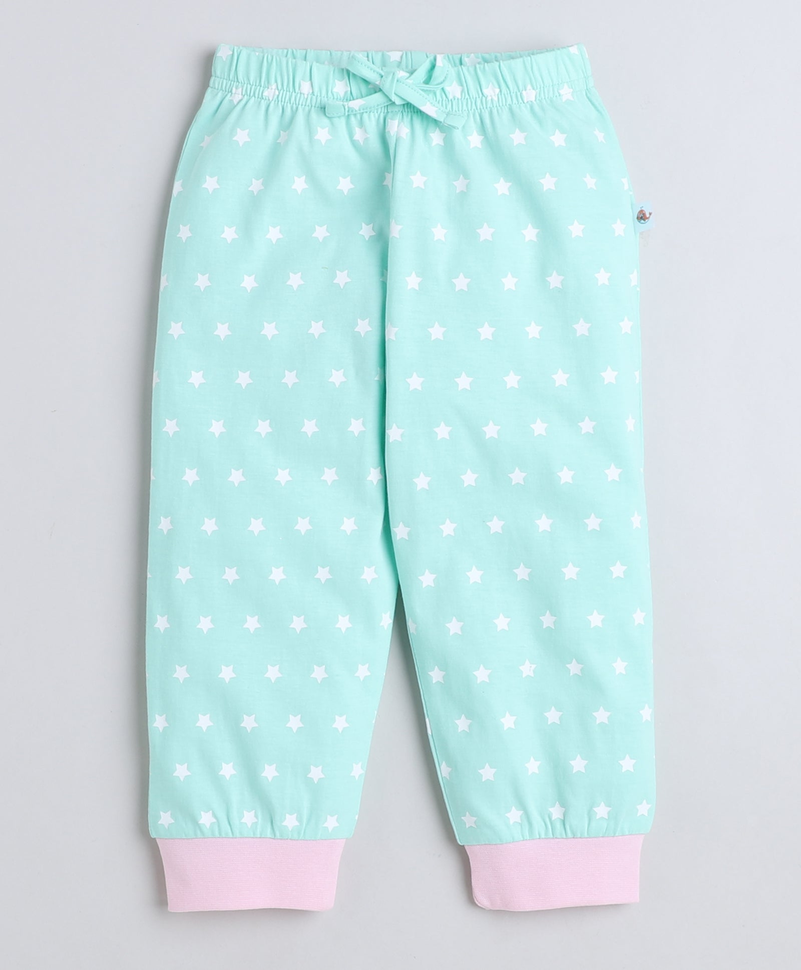 Girls 100% Cotton NA T-Shirt & Pyjama Set - Mint Green