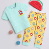 Boys 100% Cotton NA T-Shirt & Pyjama Set - Mint & Yellow