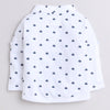 BUMZEE Navy & White Boys Full Sleeves Shirt Waistcoat & Short Set With Applique Bow