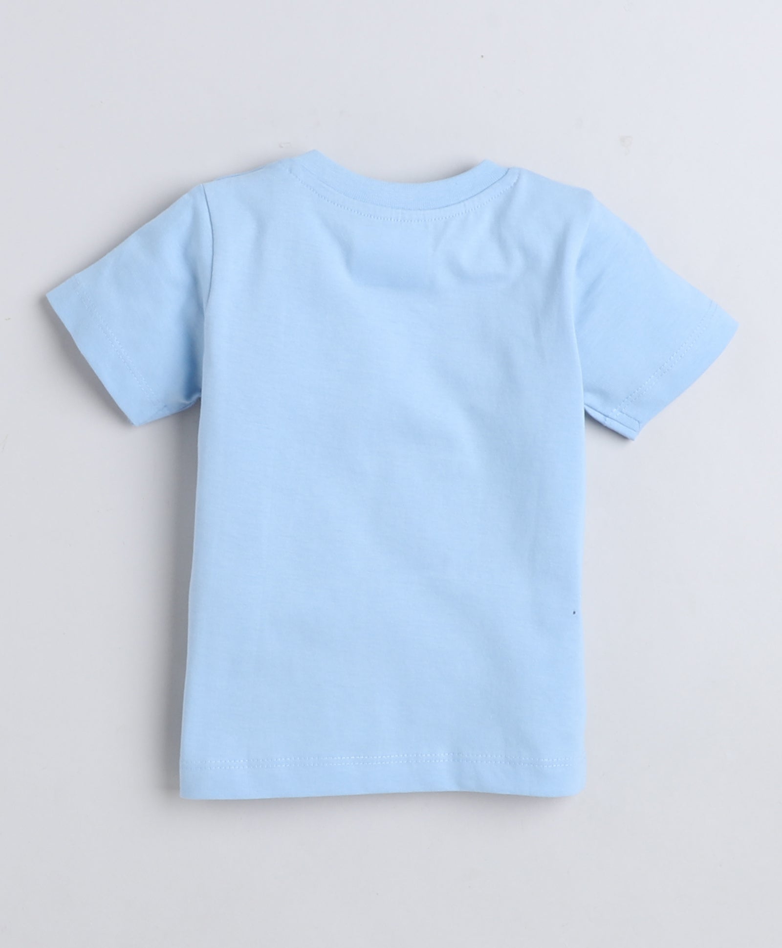 BUMZEE Sky Blue & White Boys Half Sleeves T-Shirt & Short Set