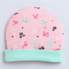 Girls 100% Cotton NA Cap - Mint Green & Peach