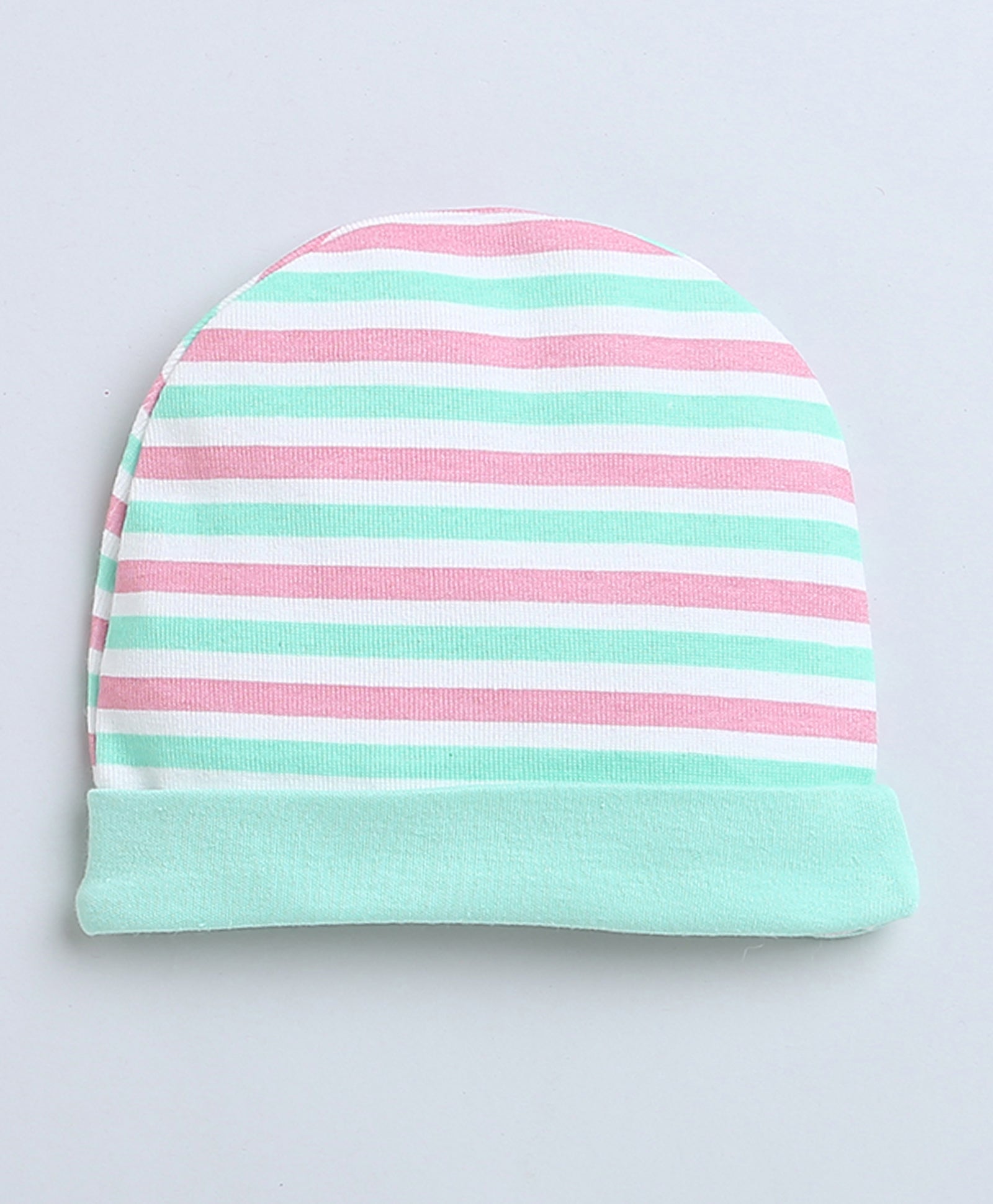 Girls 100% Cotton NA Cap - Mint Green & Peach