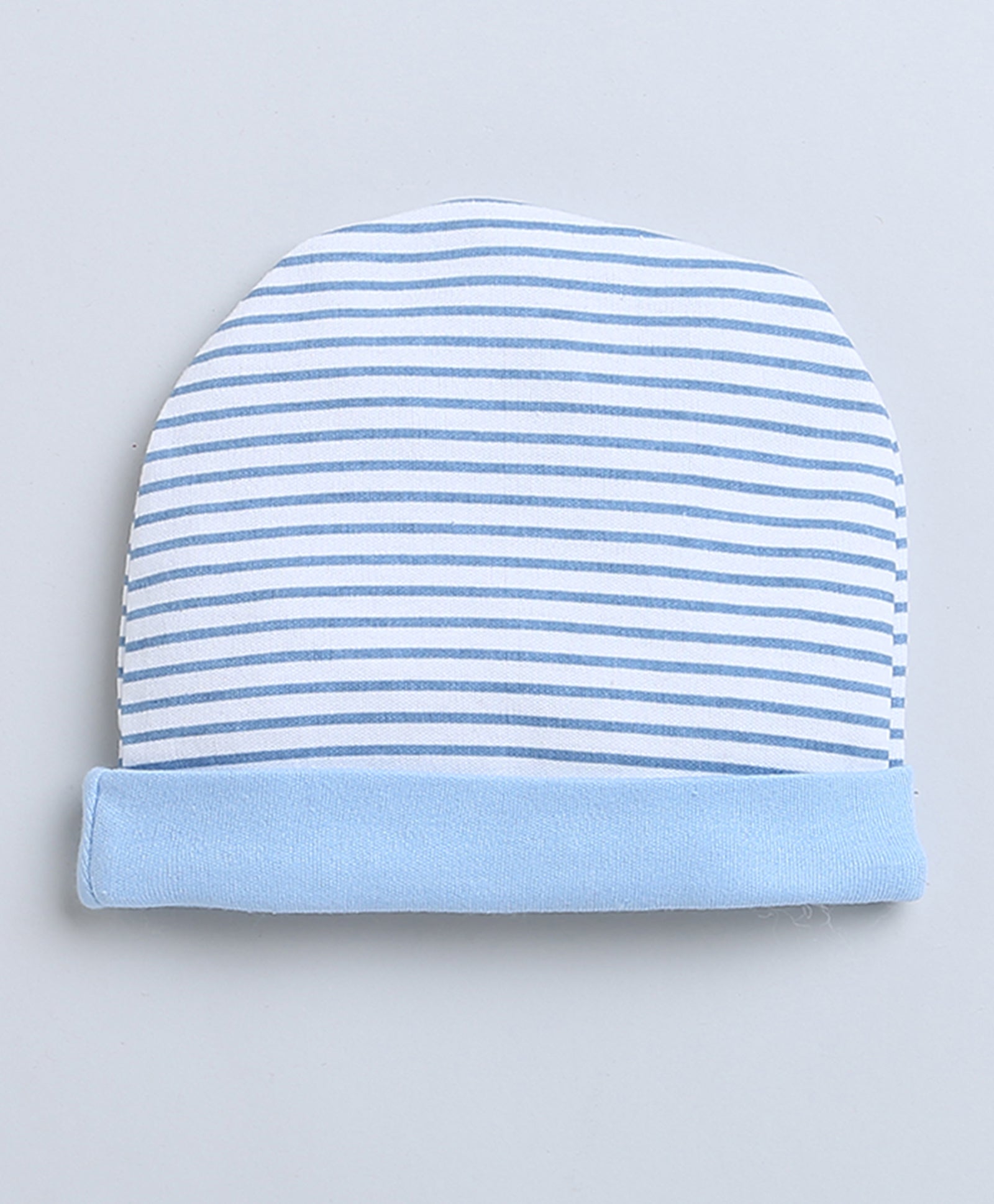 Boys 100% Cotton NA Cap - Sky Blue & White