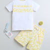 BUMZEE White & Yellow Boys Half Sleeves T-Shirt & Short Set
