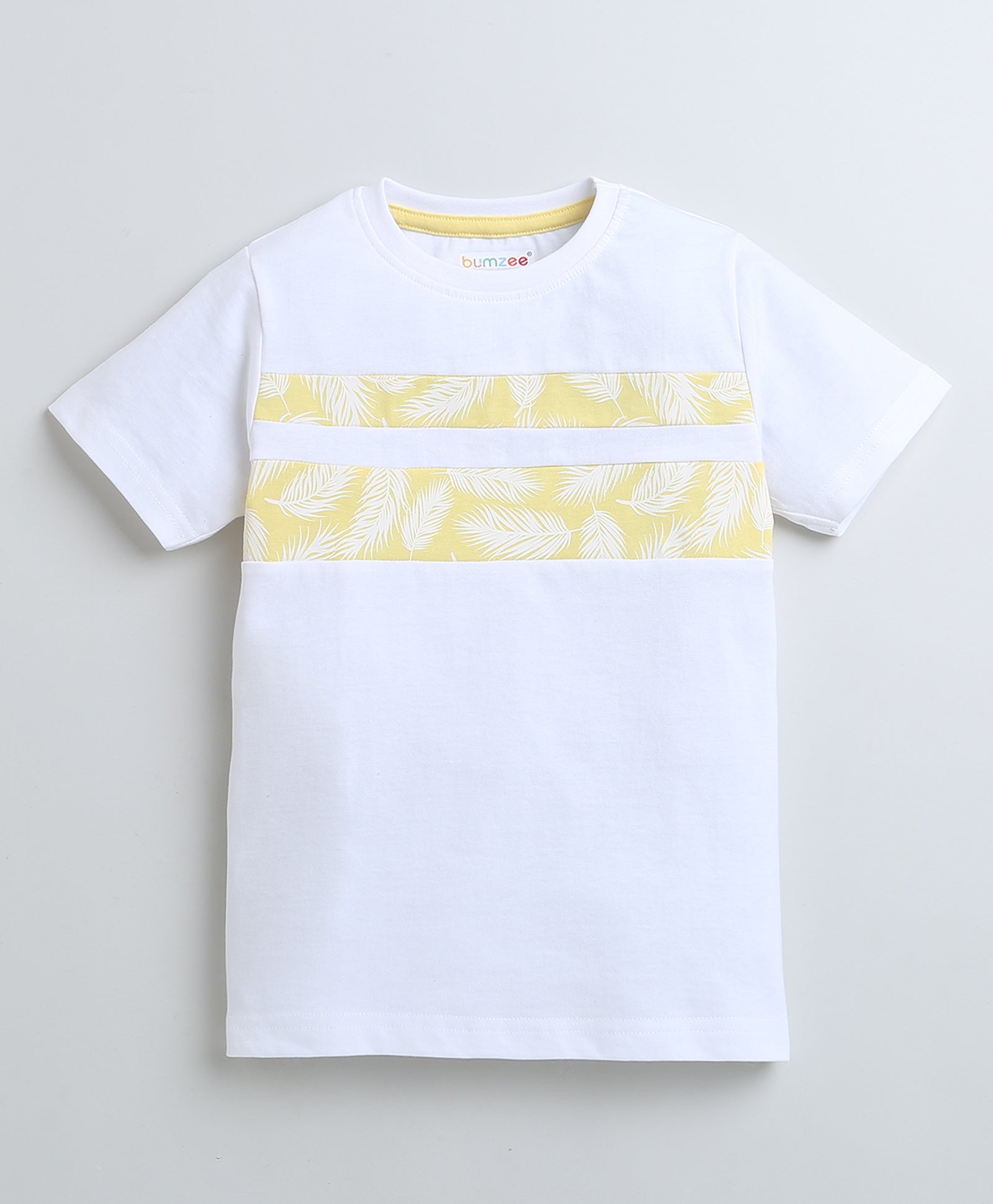 BUMZEE White & Yellow Boys Half Sleeves T-Shirt & Short Set