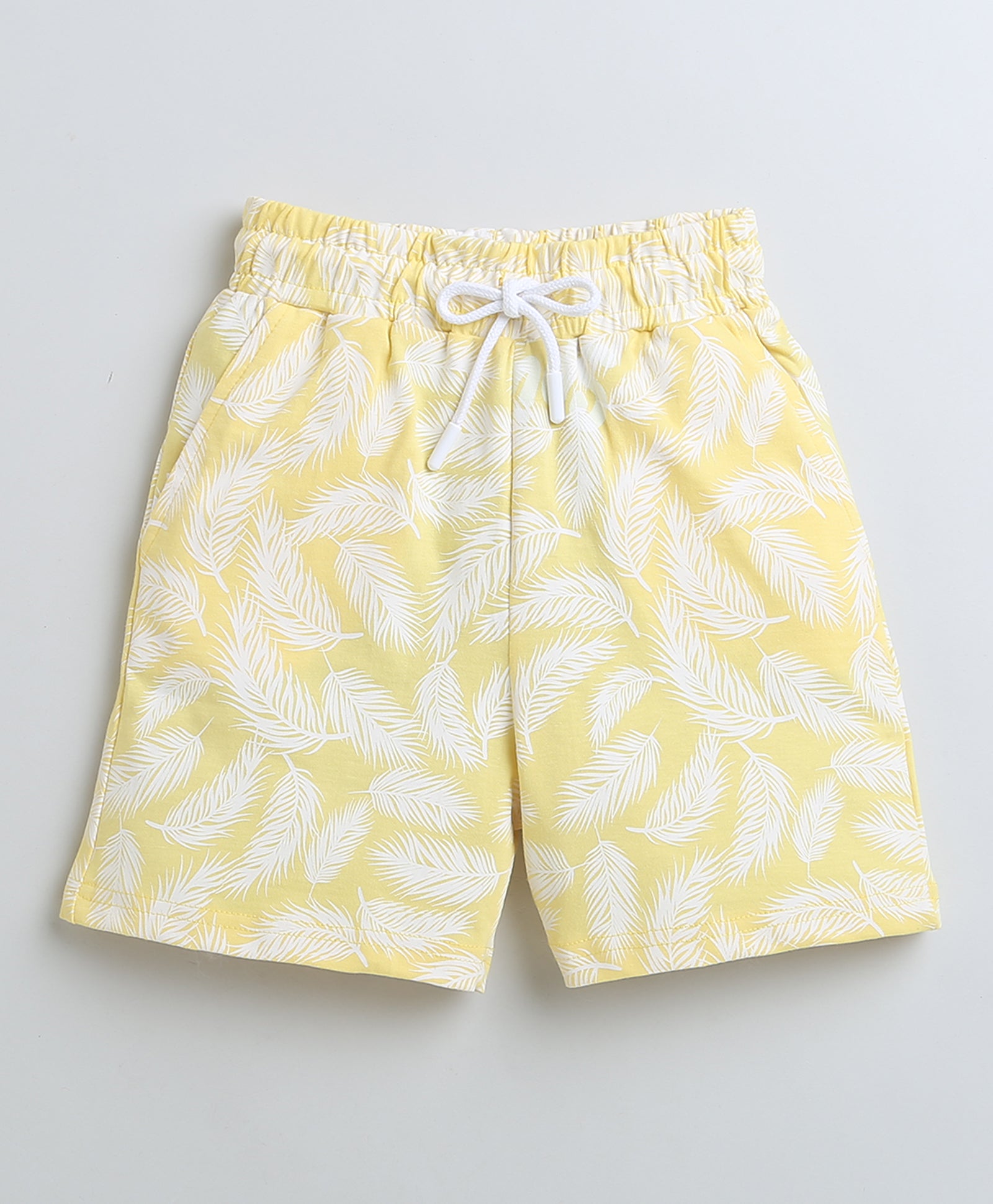 BUMZEE White & Yellow Boys Half Sleeves T-Shirt & Short Set