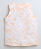 Bumzee Peach Tie & Dye T-Shirt, Sleeveless, 100% Cotton