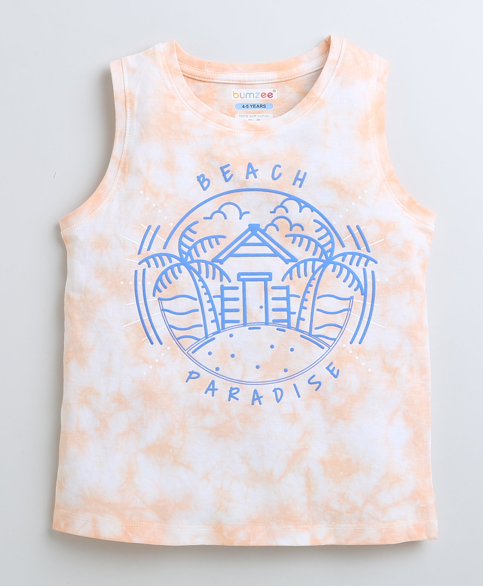 BUMZEE Peach Boys Sleeveless T-Shirt
