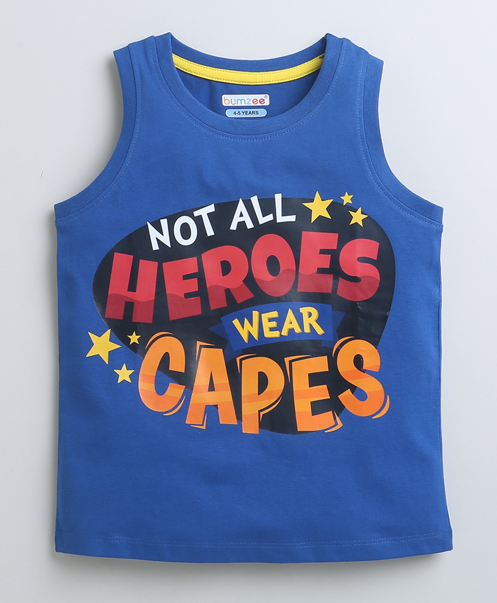 BUMZEE Royal Blue Boys Sleeveless T-Shirt