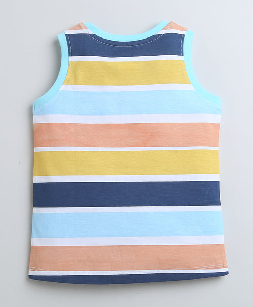 BUMZEE Blue Boys Sleeveless T-Shirt