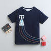 BUMZEE Navy Boys Half Sleeves T-Shirt