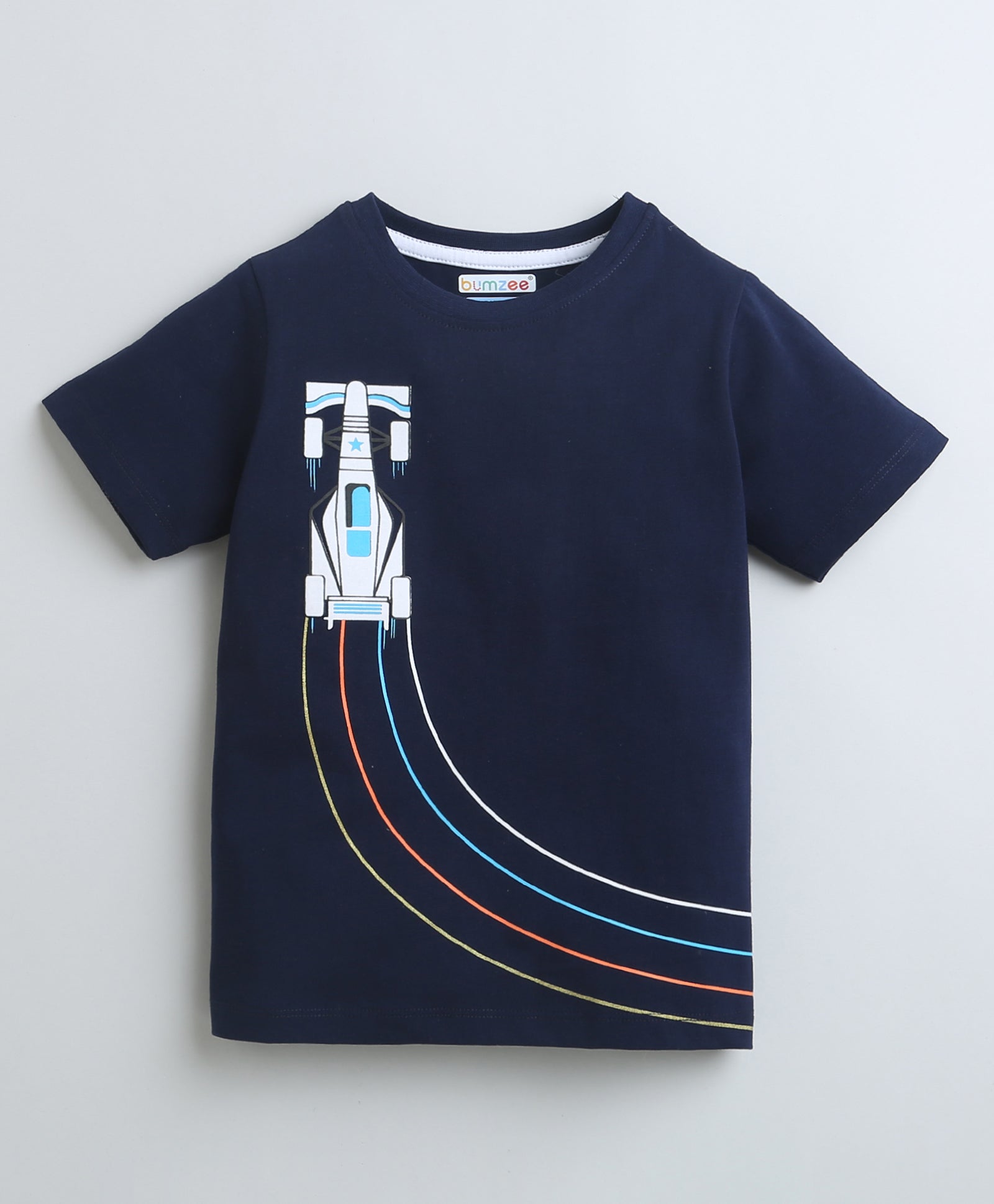 BUMZEE Navy Boys Half Sleeves T-Shirt