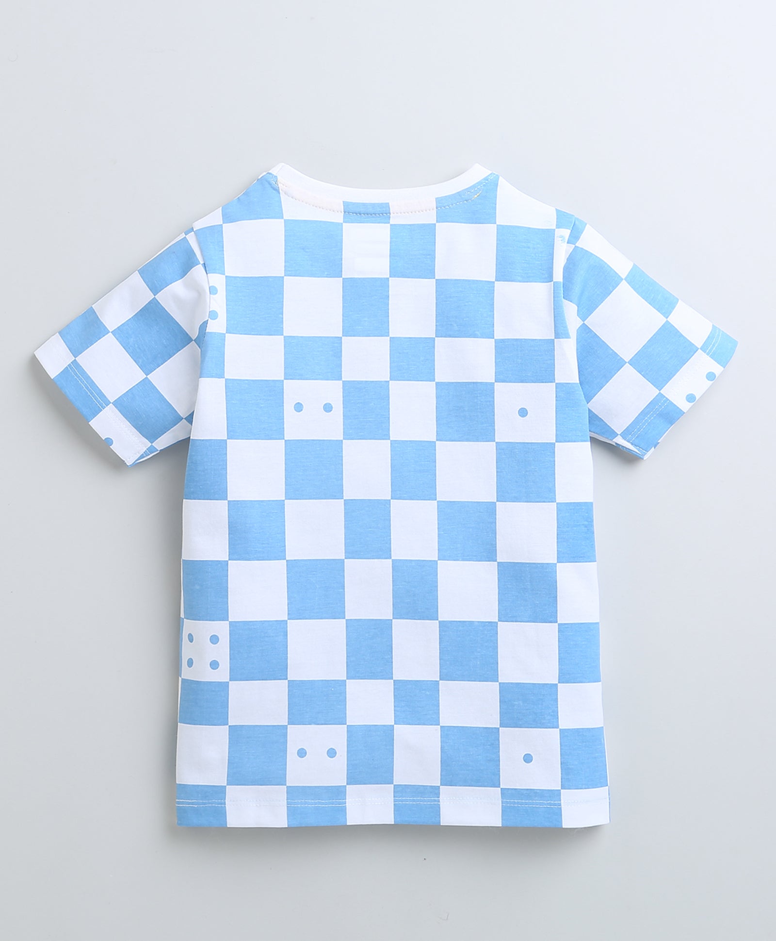 BUMZEE White & Blue Boys Half Sleeves T-Shirt