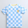 BUMZEE White & Blue Boys Half Sleeves T-Shirt