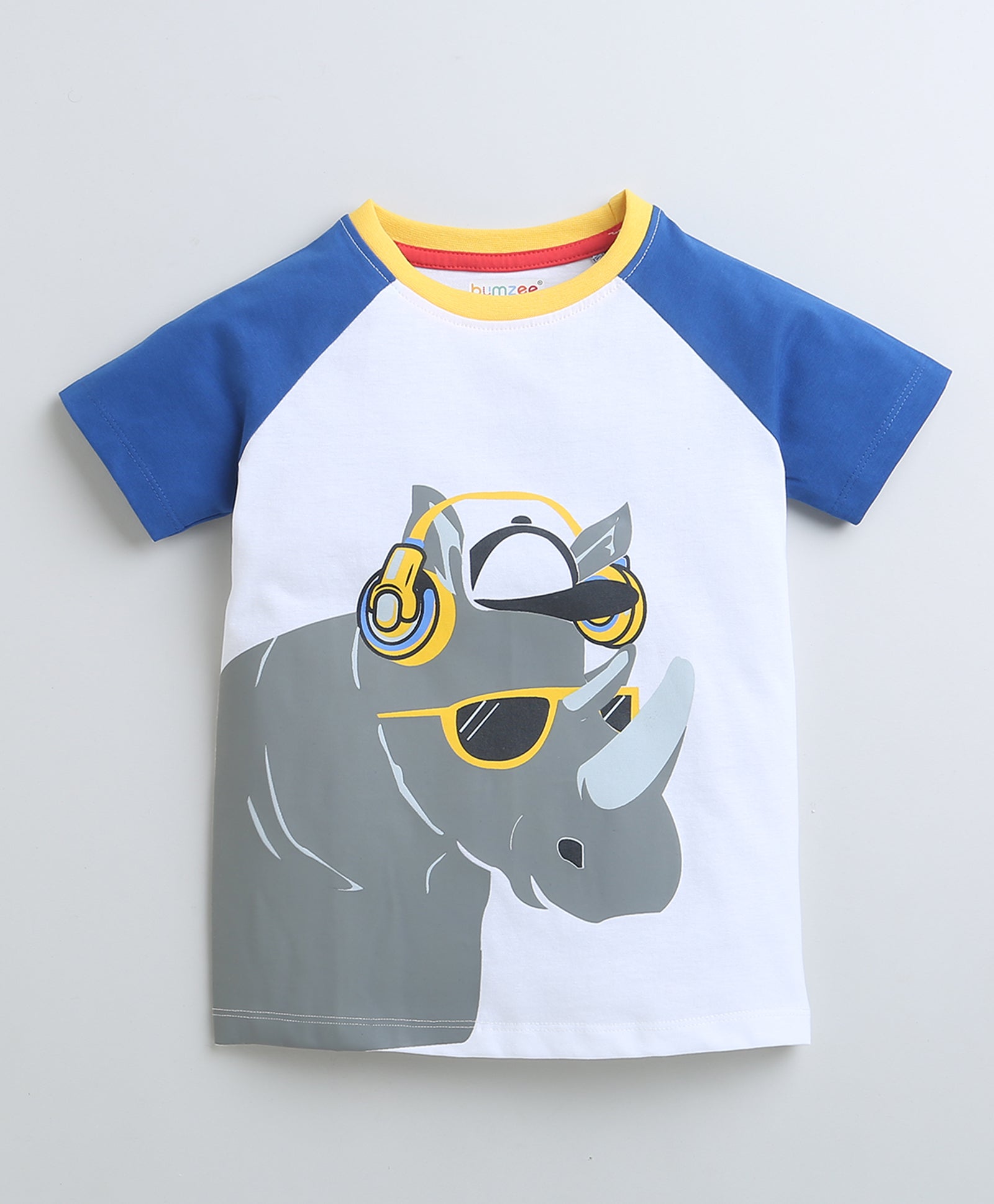 BUMZEE White Boys Half Sleeves T-Shirt