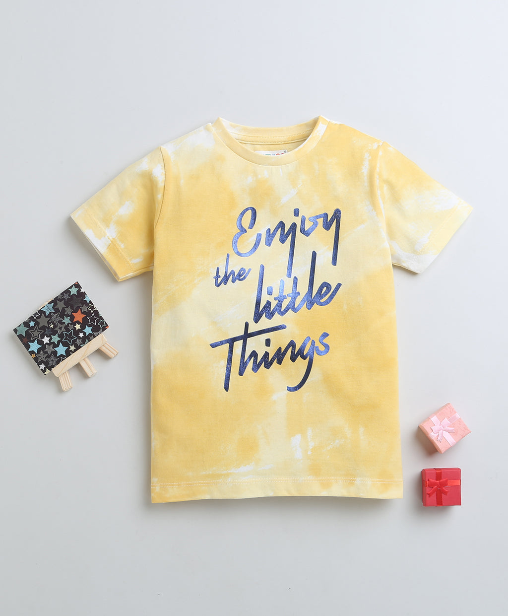 Bumzee Yellow Tie & Dye T-Shirt, Half Sleeves, 100% Cotton (Style Peb9381)