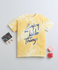 Bumzee Yellow Tie & Dye T-Shirt, Half Sleeves, 100% Cotton (Style Peb9381)
