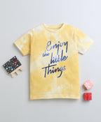 Bumzee Yellow Tie & Dye T-Shirt, Half Sleeves, 100% Cotton (Style Peb9381)