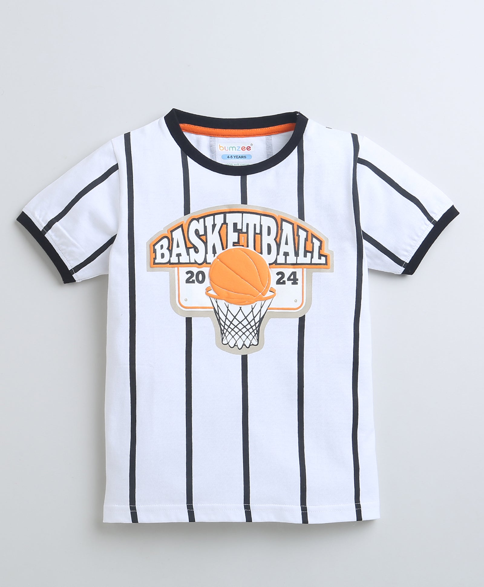 BUMZEE White Boys Half Sleeves T-Shirt