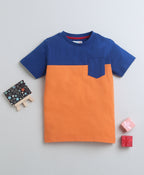 Bumzee Orange T-Shirt, Half Sleeves, 100% Cotton