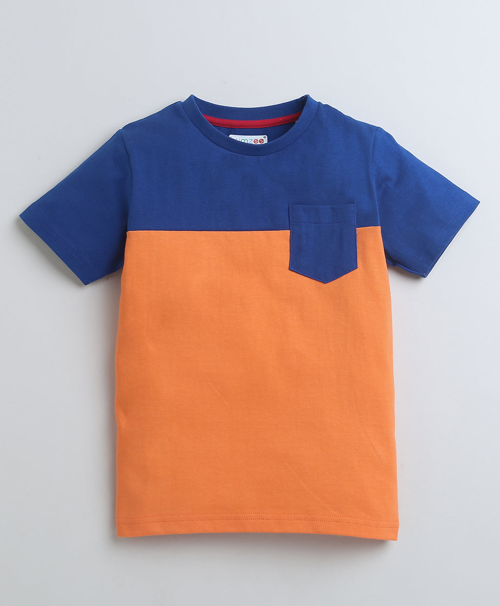 Bumzee Orange T-Shirt, Half Sleeves, 100% Cotton