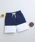 Bumzee Navy Colourblock Shorts, 100% Cotton
