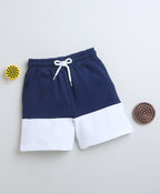 Bumzee Navy Colourblock Shorts, 100% Cotton