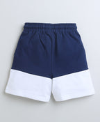 Bumzee Navy Colourblock Shorts, 100% Cotton