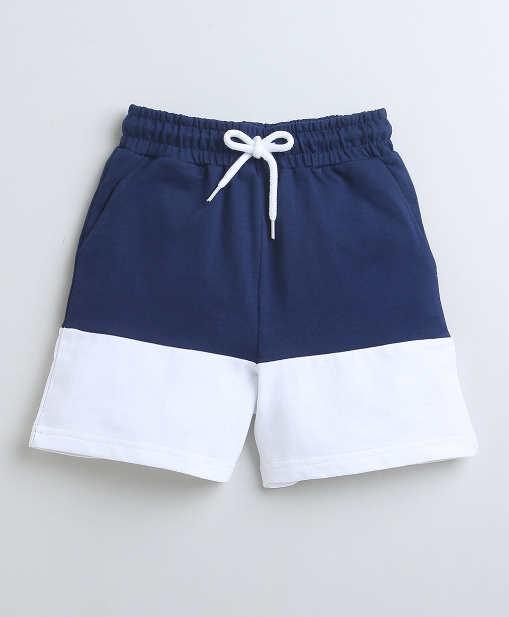 Bumzee Navy Colourblock Shorts, 100% Cotton
