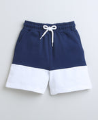 Bumzee Navy Colourblock Shorts, 100% Cotton