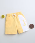Bumzee Yellow Colourblock Shorts, 100% Cotton