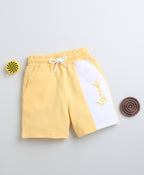 Bumzee Yellow Colourblock Shorts, 100% Cotton