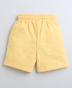 Bumzee Yellow Colourblock Shorts, 100% Cotton