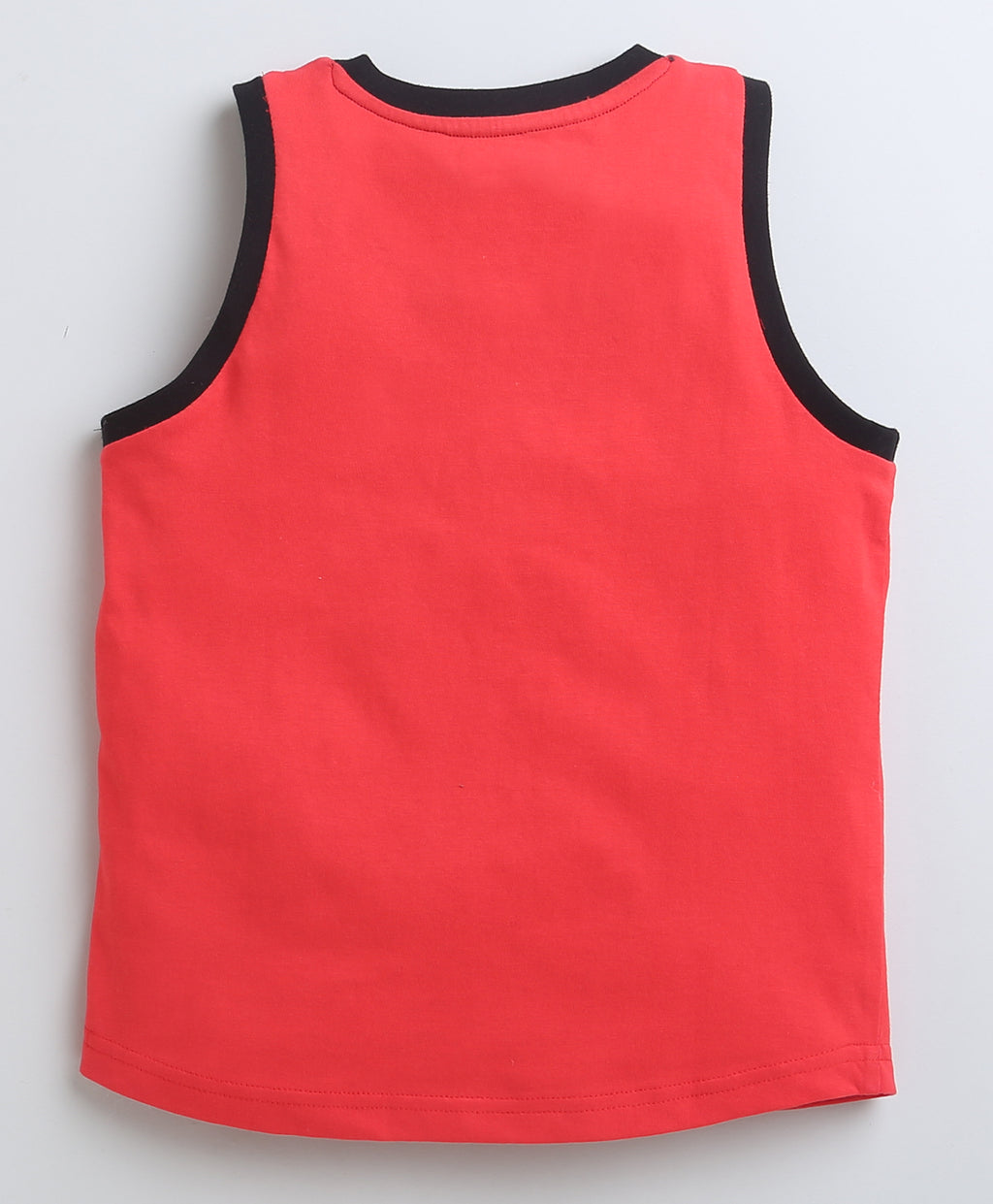 Bumzee Red & Black T-Shirt & Short Set, Sleeveless, 100% Cotton