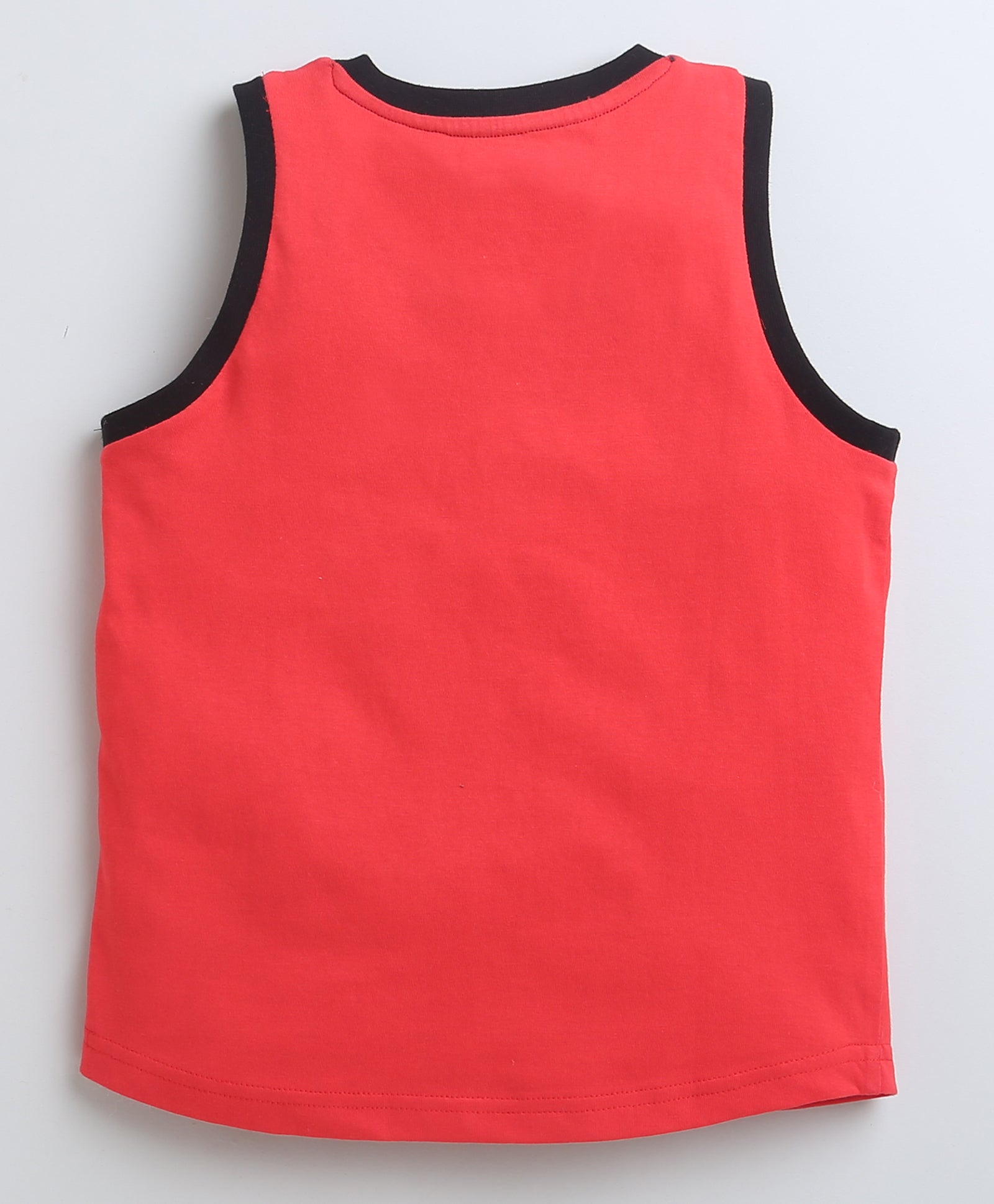 BUMZEE Red & Black Boys Sleeveless T-Shirt & Short Set