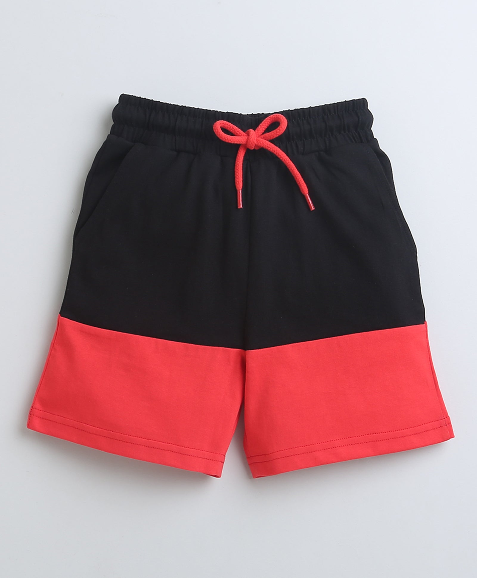 BUMZEE Red & Black Boys Sleeveless T-Shirt & Short Set
