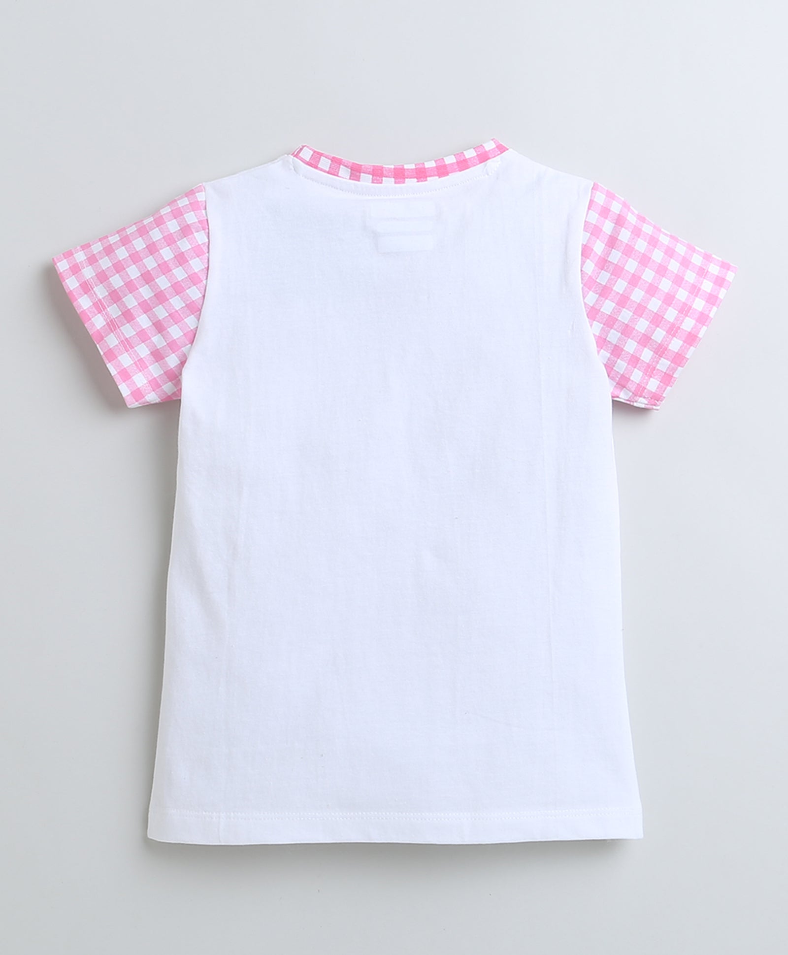 BUMZEE White & Pink Girls Half Sleeves T-Shirt & Short Set