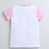 BUMZEE White & Pink Girls Half Sleeves T-Shirt & Short Set