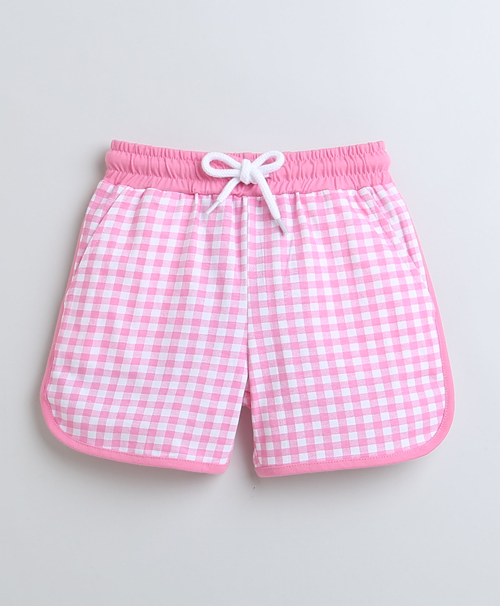 BUMZEE White & Pink Girls Half Sleeves T-Shirt & Short Set
