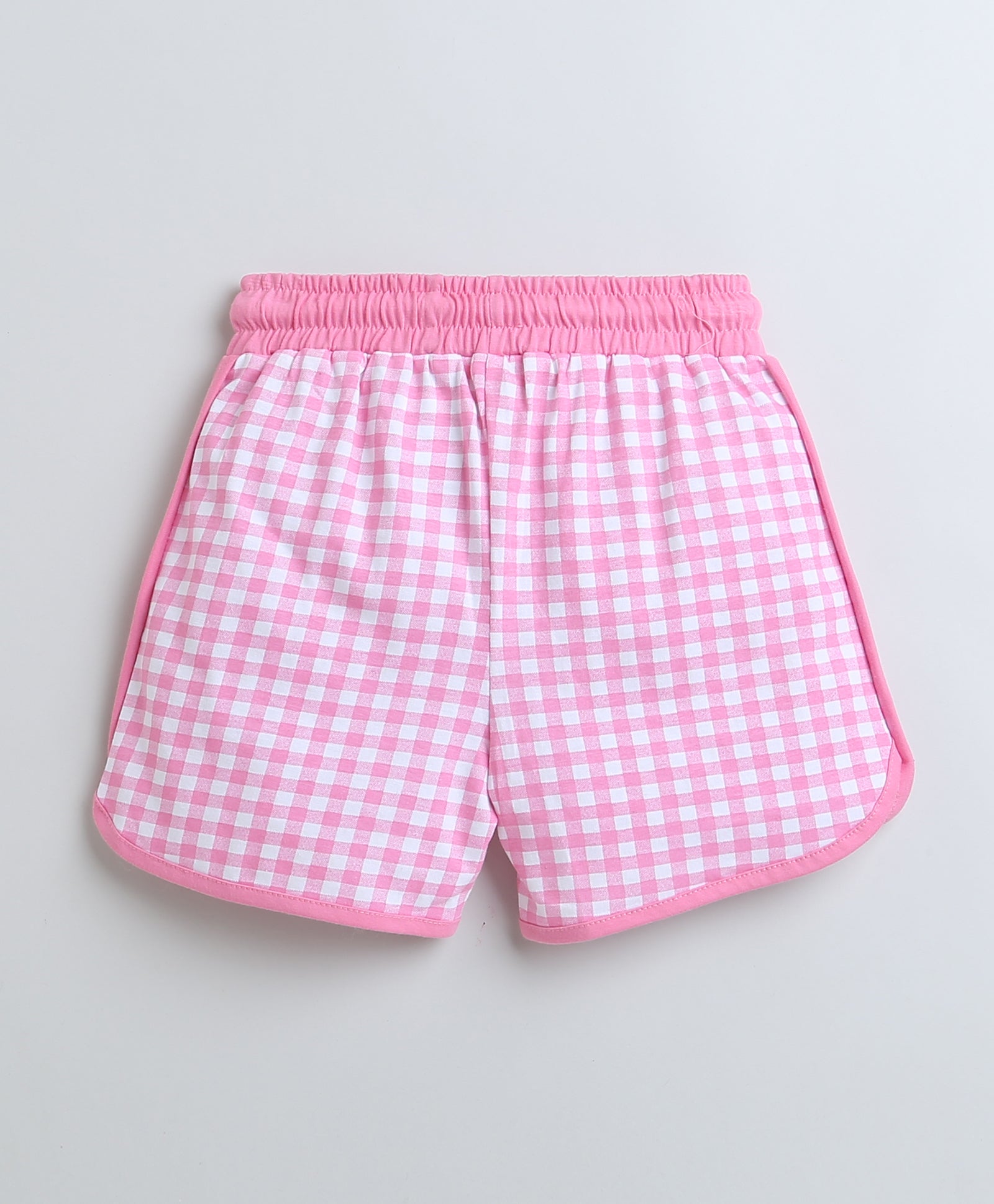 BUMZEE White & Pink Girls Half Sleeves T-Shirt & Short Set