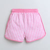 BUMZEE White & Pink Girls Half Sleeves T-Shirt & Short Set