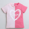 BUMZEE Pink Girls Half Sleeves T-Shirt