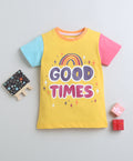 Bumzee Yellow Graphic Print T-Shirt, Half Sleeves, 100% Cotton