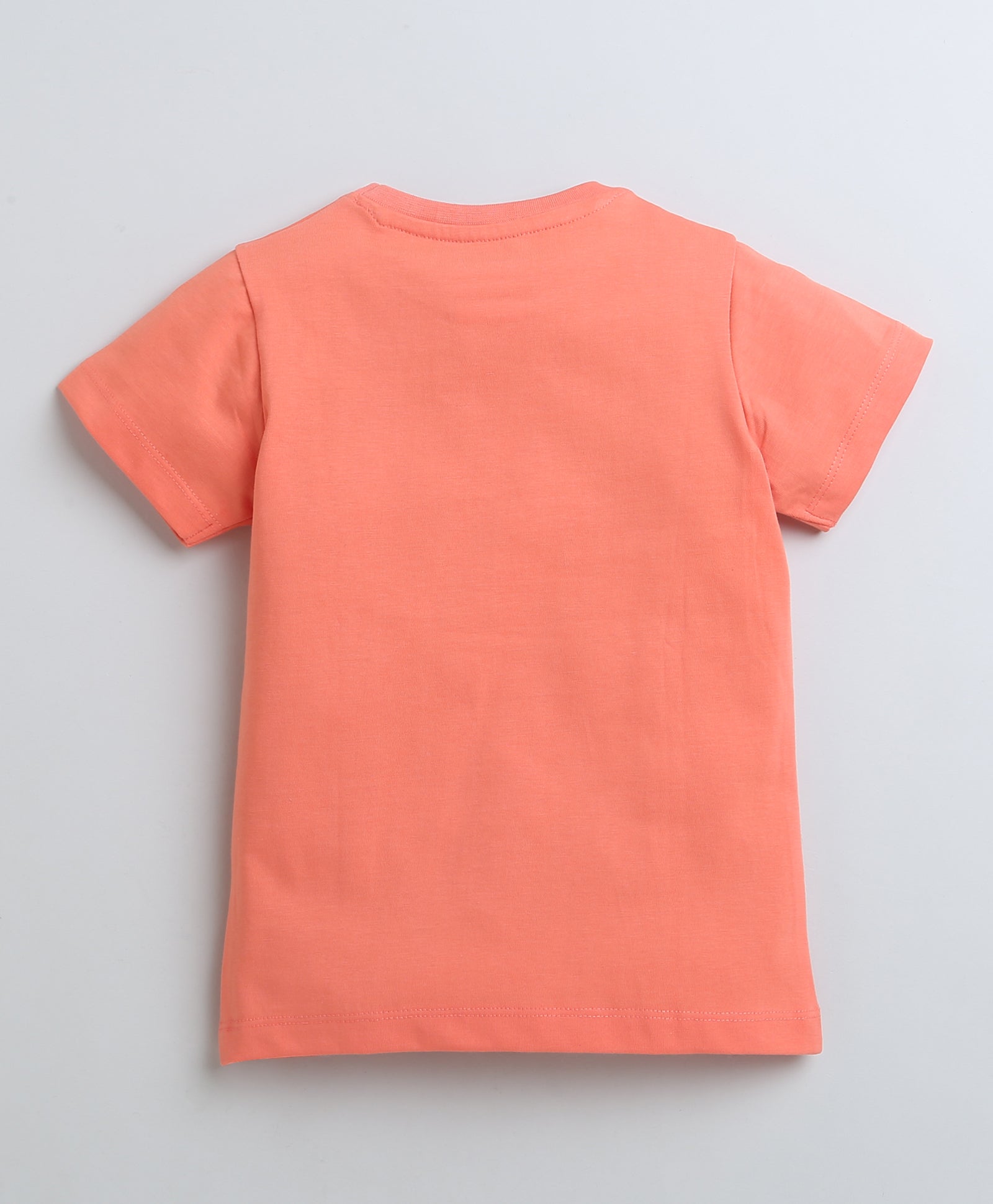 BUMZEE Peach Girls Half Sleeves T-Shirt