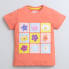 BUMZEE Peach Girls Half Sleeves T-Shirt