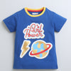 BUMZEE Royal Blue Girls Half Sleeves T-Shirt