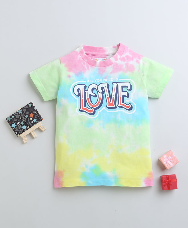BUMZEE Multi Girls Half Sleeves T-Shirt