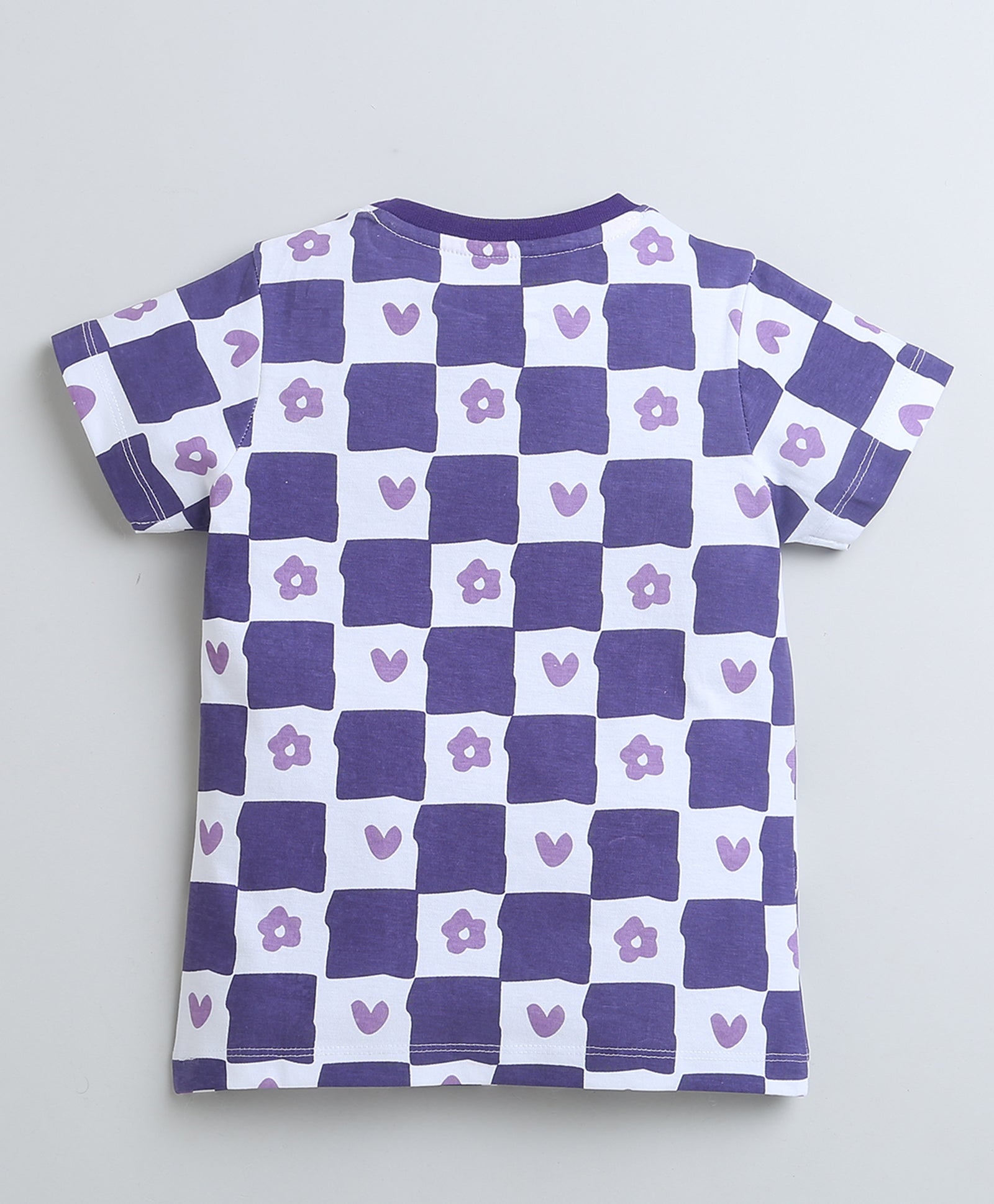 BUMZEE Purple Girls Half Sleeves T-Shirt