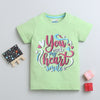 BUMZEE Green Girls Half Sleeves T-Shirt
