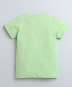 Bumzee Green Graphic Print T-Shirt, Half Sleeves, 100% Cotton